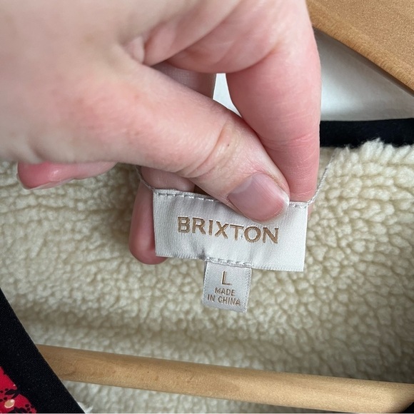 BRIXTON Reversible Faux Shearling Quilted Jacket in Mars Red Prairie Floral - Picture 13 of 16